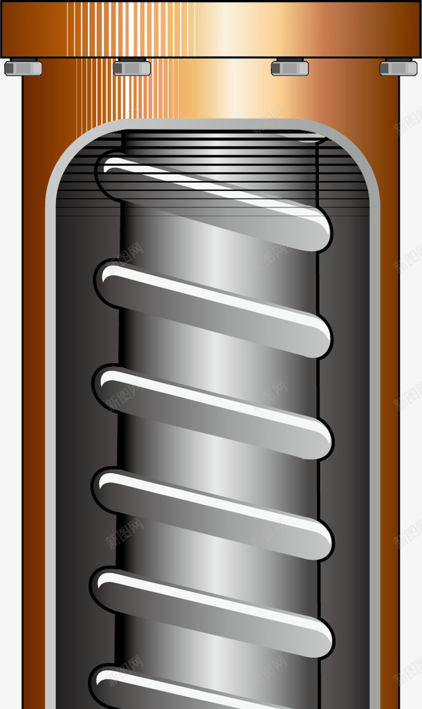 螺丝螺旋管道矢量图ai免抠素材_新图网 https://ixintu.com 弹簧 立体螺旋管 螺旋管 螺旋管道下载 金属管道 零件 矢量图