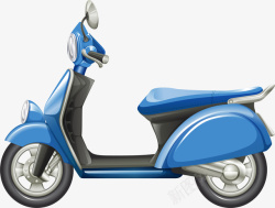 蓝色电动摩托车矢量图素材