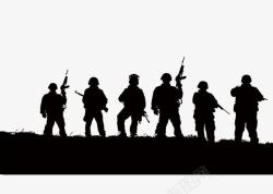 剪影士兵人物剪影高清图片