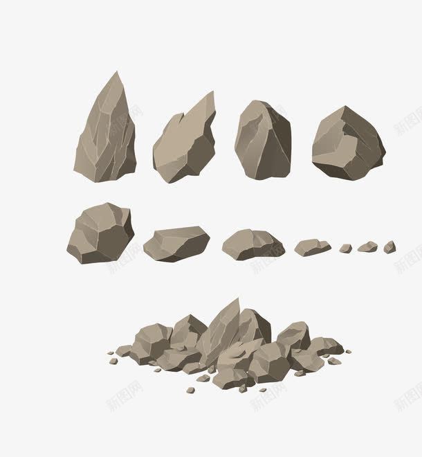 暗色石头碎石过程png免抠素材_新图网 https://ixintu.com 暗色碎石 矢量碎石 石头 碎石块 碎石过程