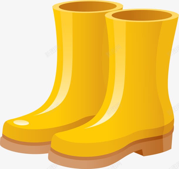 手绘靴子装饰png免抠素材_新图网 https://ixintu.com 手绘装饰 手绘雨鞋 手绘鞋子 绘画 装饰 靴子 黄色雨靴