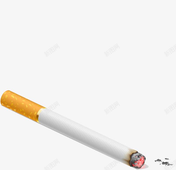 已燃的香烟png免抠素材_新图网 https://ixintu.com 一根烟 健康 卡通 已燃 火 香烟