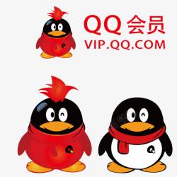 红色企鹅QQ会员标志图标高清图片