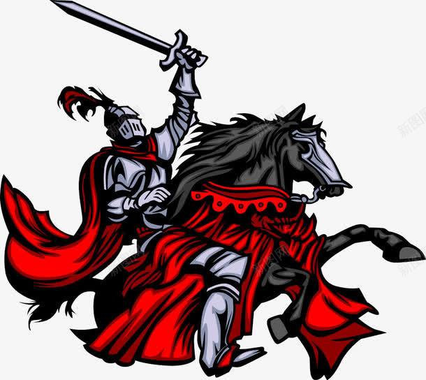 罗马骑士T恤印花png免抠素材_新图网 https://ixintu.com T恤印花 卡通图案 图案 手绘图案 披风 罗马战士印花 马匹 骑士印花