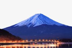 蓝色的婚礼灯光日本富士山高清图片