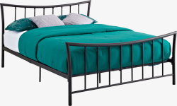 铁艺高架床实物黑色铁艺术双人床高清图片