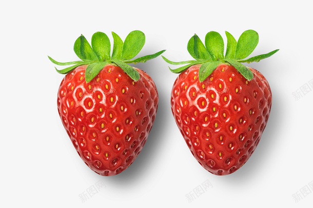 两个草莓元素png免抠素材_新图网 https://ixintu.com 两个草莓 水果 红草莓 草莓