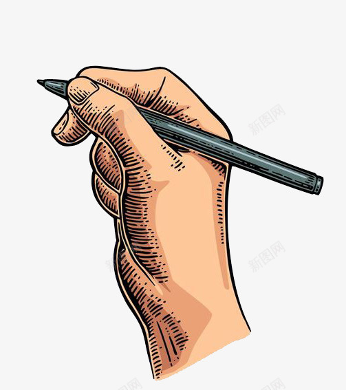 手绘握笔png免抠素材_新图网 https://ixintu.com 书写 写 写字 学习 手 手绘 拿着 拿笔 握笔 握笔姿势 笔 签字 记录