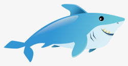 蓝色反光扁平鲨鱼素材