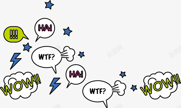 漫画气泡矢量图ai免抠素材_新图网 https://ixintu.com 气泡 波普 波普漫画 波普艺术 漫画 漫画风格 艺术风格 矢量图