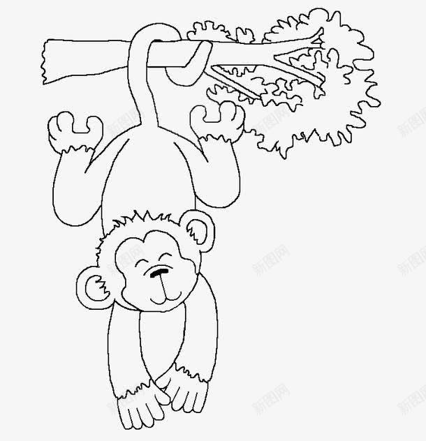 猴子爬树png免抠素材_新图网 https://ixintu.com 倒立 免抠PNG 卡通 可爱 爬树 猴子 猴子爬树 简笔画 藤蔓