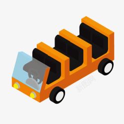 橙色观光车卡通橙色观光车高清图片