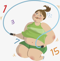 减肥漫画努力减肥的胖子高清图片