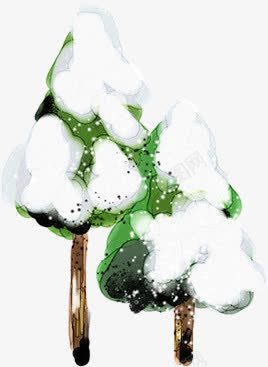 圣诞树叶手绘白雪png免抠素材_新图网 https://ixintu.com 圣诞 树叶 白雪
