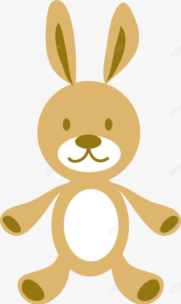 玩具兔子png免抠素材_新图网 https://ixintu.com AI 儿童 兔子 动物 卡通 可爱 土黄色 手绘 毛绒玩具 玩具 线条