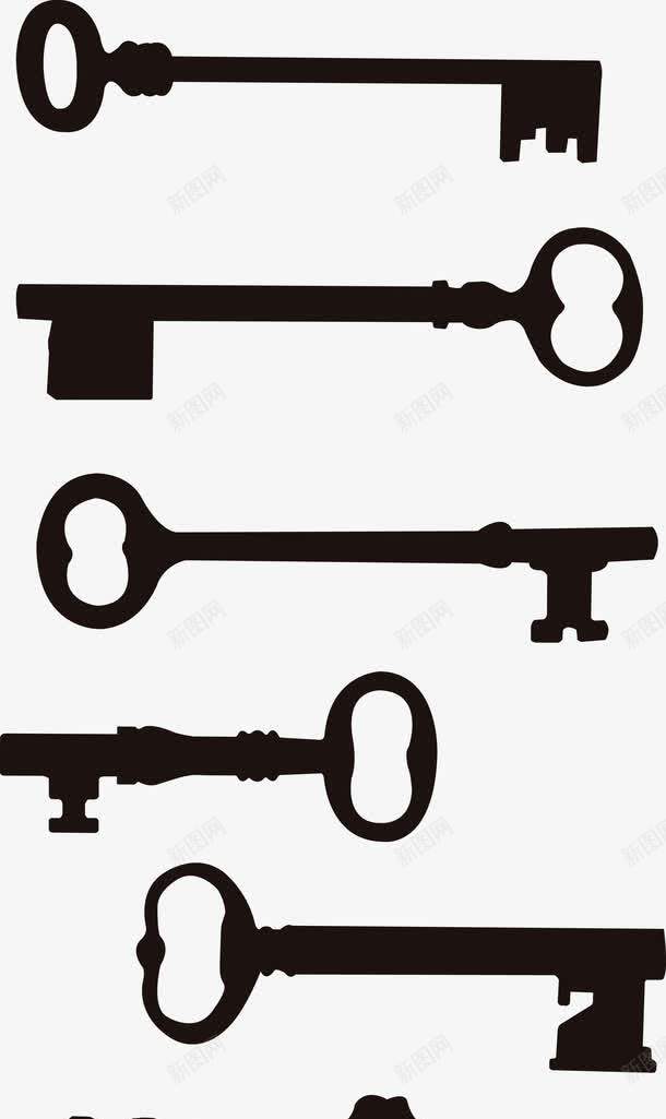 钥匙剪影图标png_新图网 https://ixintu.com 剪影 开锁 开门 钥匙