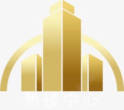 售房标志金色售楼中心标图标高清图片