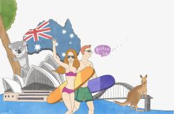 澳大利亚插画澳洲悉尼插画高清图片