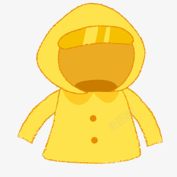 黄色可爱儿童雨衣矢量图素材