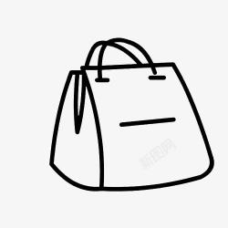女生拎购物袋购物袋风格包包简笔画图标高清图片