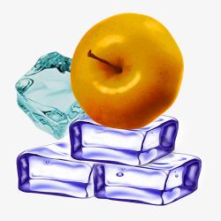 冰冻苹果饰物黄水晶苹果高清图片