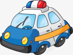 反恐一辆手绘的蓝色警车高清图片