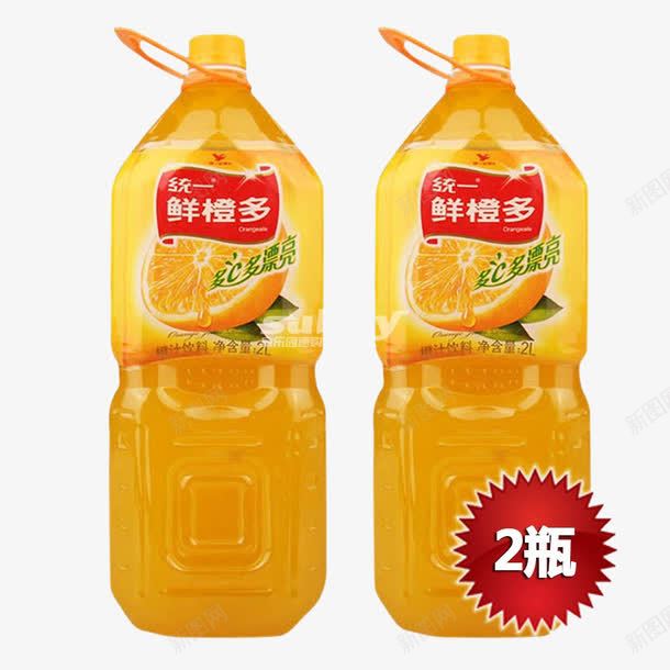 统一鲜橙多png免抠素材_新图网 https://ixintu.com 产品实物 大瓶装 果汁 柑橘味 饮料 黄色