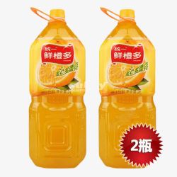 瓶装黄色杀虫剂统一鲜橙多高清图片