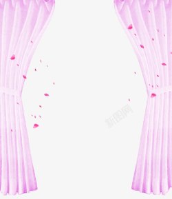窗纱粉红窗帘高清图片