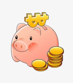 钱币收藏册小猪存钱罐插画高清图片