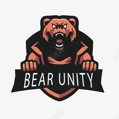 黑熊体育竞技游戏logo矢量图图标图标