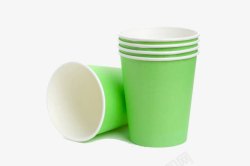 饮料容器一次性绿色纸杯高清图片