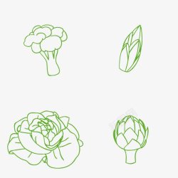 农产品绿色手绘蔬菜高清图片