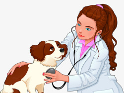 温柔的医生人和宠物治疗狗狗高清图片