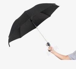 黑色太阳伞手拿雨伞高清图片