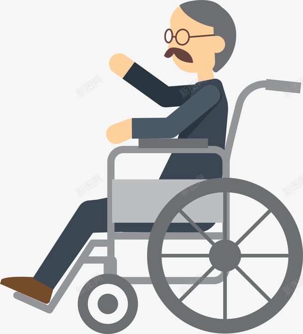 卡通轮椅老人png免抠素材_新图网 https://ixintu.com 医疗 医院 卡通老人 坐轮椅的老人 病人 老人家 装饰图案 轮椅
