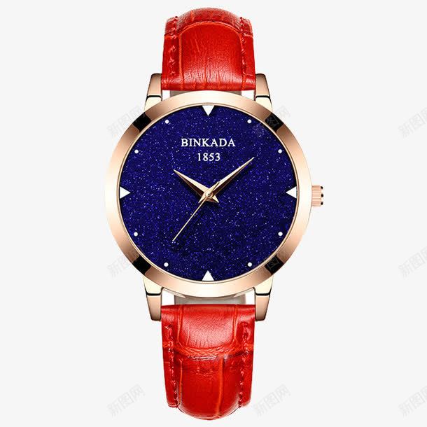 女士手表png免抠素材_新图网 https://ixintu.com 产品实物图 奢侈品 女士 手表 红色表带