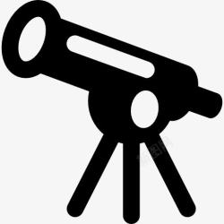 图标天文望远镜望远镜天文学的工具观察空间距离图标高清图片