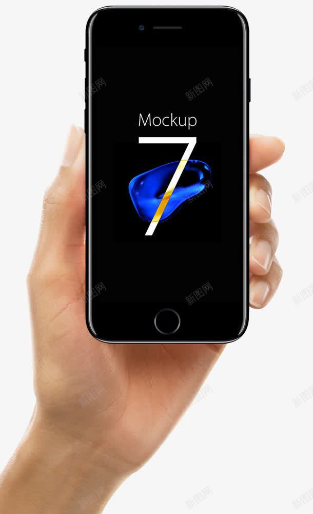 摄影合成手拿黑色苹果手机png免抠素材_新图网 https://ixintu.com 合成 手机 摄影 苹果 黑色