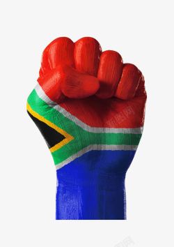 创意手绘南非国旗一只手图案素材