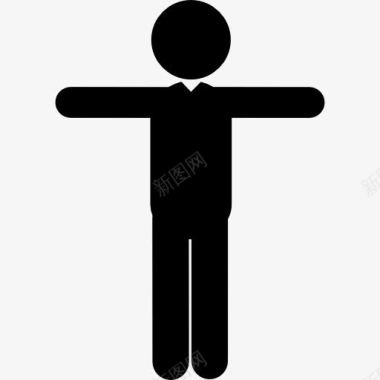 人站立伸展手臂向两侧图标图标