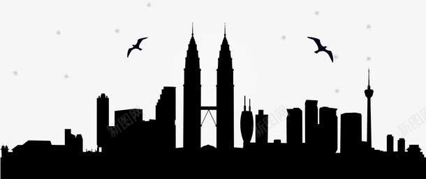 吉隆坡夜色剪影png免抠素材_新图网 https://ixintu.com 双子星塔 吉隆坡 吉隆坡剪影 城市剪影 城市地标