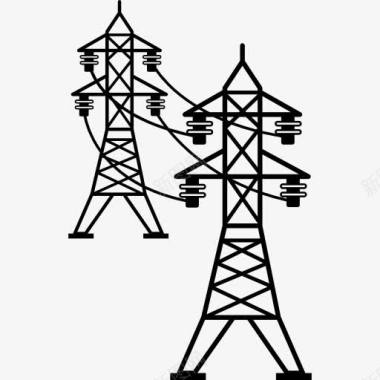 电源线连接的塔图标图标