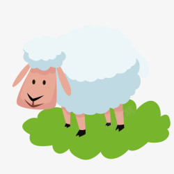 牧场动物一只扁平化的绵羊矢量图高清图片