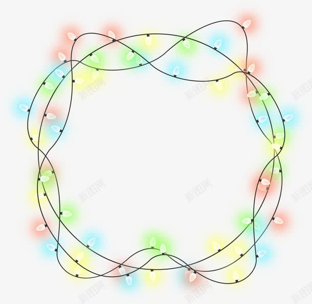 灯饰花圈矢量图ai免抠素材_新图网 https://ixintu.com 灯 素材 花圈 花边 闪光灯 矢量图