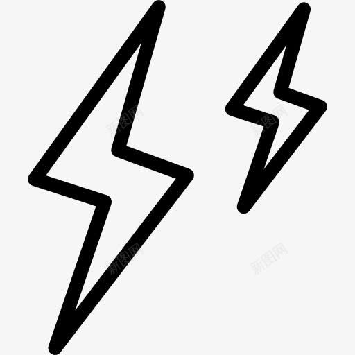 两个闪电勾勒出天气的象征图标png_新图网 https://ixintu.com 二 天气 射线 尺寸 形状 概述 符号 螺栓