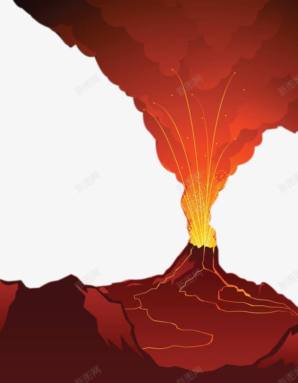 卡通手绘火山岩png免抠素材_新图网 https://ixintu.com 卡通火山岩 岩浆 扁平化元素 火山 火山岩 火山手绘 火焰