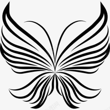 条纹的蝴蝶翅膀上美丽的灯光视图图标图标