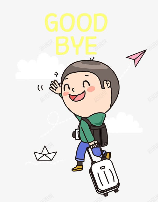 可爱卡通插图goodbyepng免抠素材_新图网 https://ixintu.com byebye goodbye 再见 分别 分手 可爱卡通 英文文字 装饰