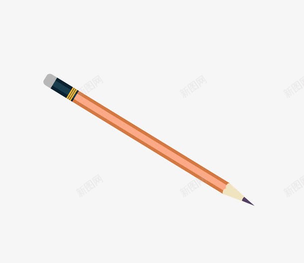 一根橘黄色带橡皮的铅笔png免抠素材_新图网 https://ixintu.com 写字 卡通手绘 带橡皮 橘黄色 铅笔